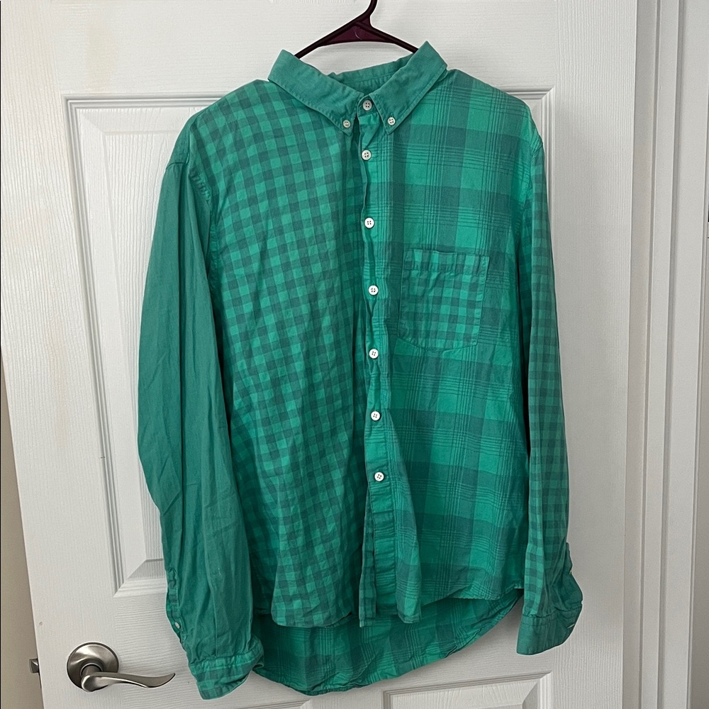 Opening Ceremony Teal Plaid Men's Shirt